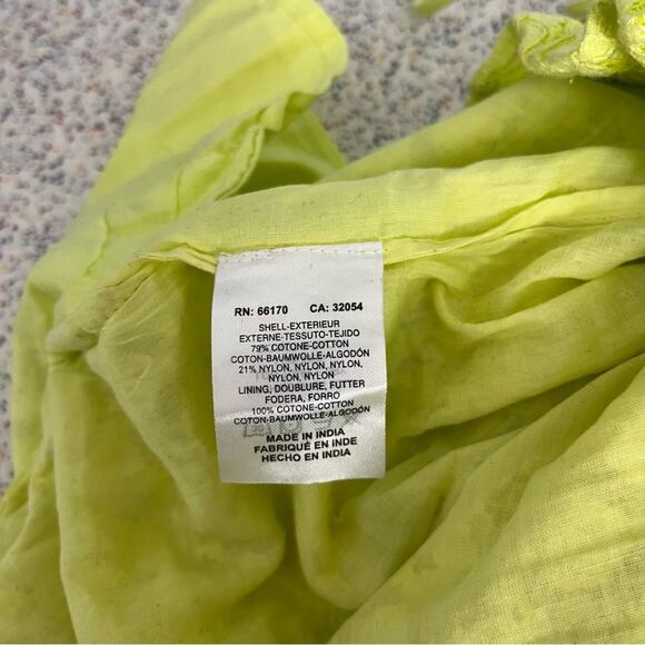 Anthropologie Ollari Lacy Wide Leg Tassel Pants Trousers Lime Green Women’s S - Picture 9 of 12